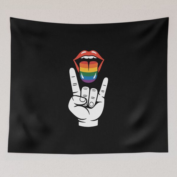 Item preview, Funny Masc Lesbian Stuff Tongue Rainbow Gay Pride Ally LGBTQ designed and sold by VasilisLamArt.