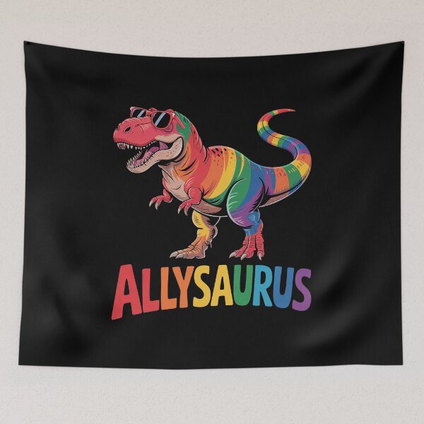 Item preview, Dinosaur Rainbow Flag Ally LGBT Allysaurus LGBT Pride designed and sold by khorbiasieno.