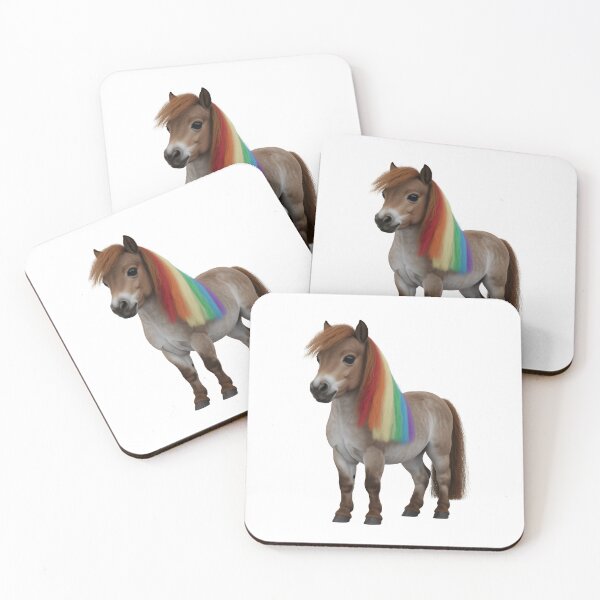 Item preview, Cute Miniature Pony with Rainbow Mane: 3D Photorealistic Horse designed and sold by RudArtAI.