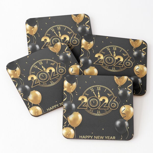 Item preview, Elegant Black and Gold Happy New Year 2026 Greeting Card – Luxury Festive Celebration Design designed and sold by PixelVibe782.