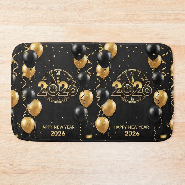 Item preview, Elegant Black and Gold Happy New Year 2026 Greeting Card – Luxury Festive Celebration Design designed and sold by PixelVibe782.