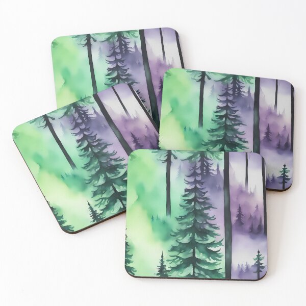 Item preview, Purple and Green Aurora Forest designed and sold by CalmnessbyChoice.