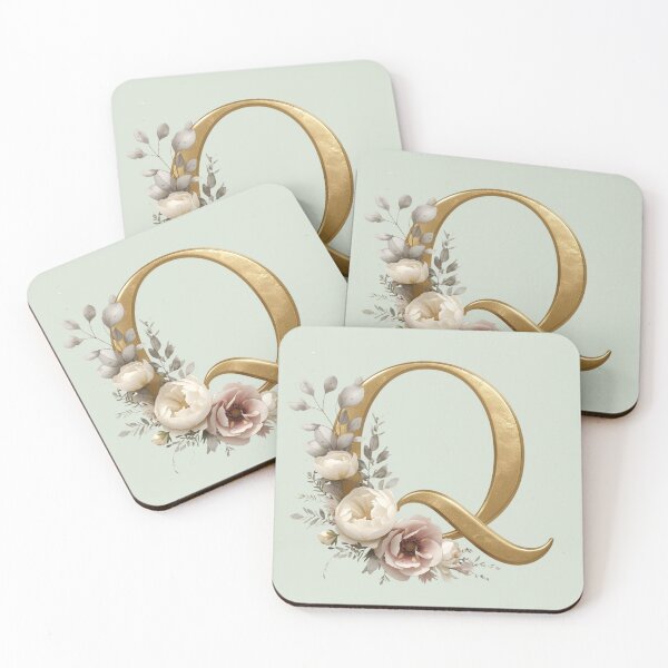 Item preview, Floral Gold Letter Q Monogram – Coquette Christian Wall Art, Elegant Blush Rose Initial Print, Faith-Inspired Feminine Gift designed and sold by AmenAlways.