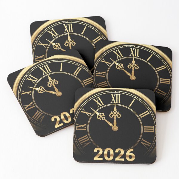 Item preview, Golden Midnight Countdown – Elegant Black and Gold New Year 2026 Celebration Art designed and sold by PixelVibe782.