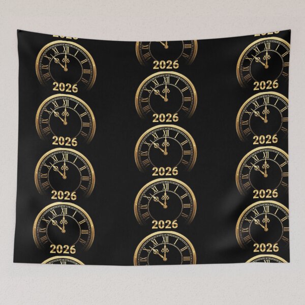 Item preview, Golden Midnight Countdown – Elegant Black and Gold New Year 2026 Celebration Art designed and sold by PixelVibe782.