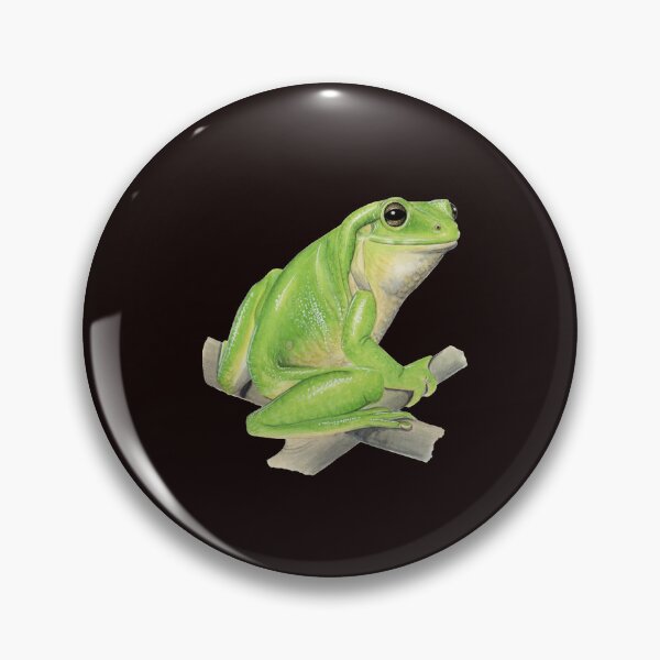 Item preview, Smiling Australian green tree frog [back to black] designed and sold by Hannah Mathews.