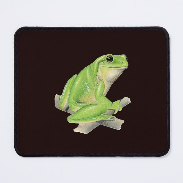 Item preview, Smiling Australian green tree frog [back to black] designed and sold by Hannah Mathews.