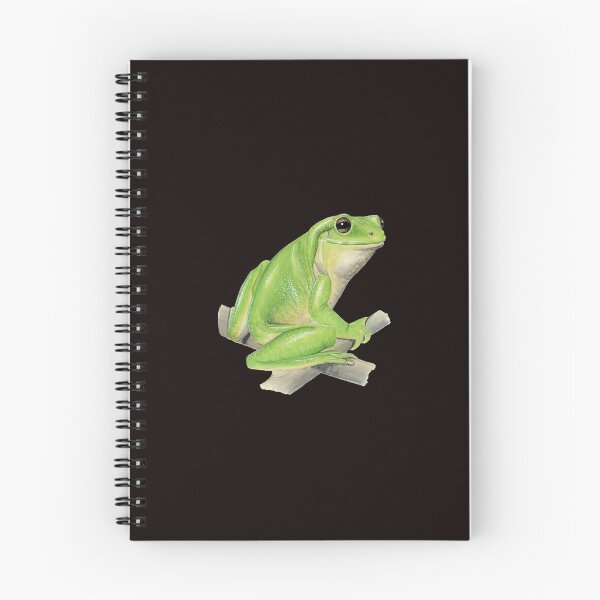 Item preview, Smiling Australian green tree frog [back to black] designed and sold by Hannah Mathews.