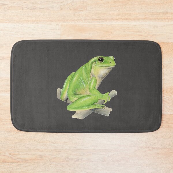 Item preview, Smiling Australian green tree frog [back to black] designed and sold by Hannah Mathews.