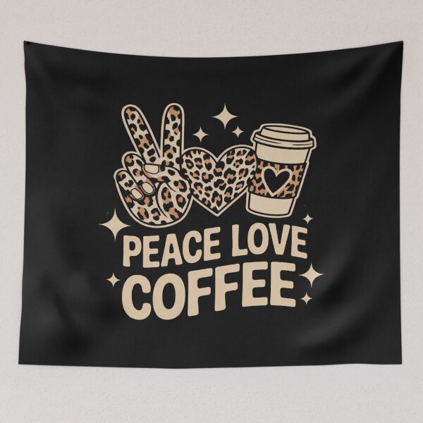 Item preview, Peace Love Coffee Cute Tee Caffeine Addict Coffee Loving  designed and sold by ChristopherMil6.