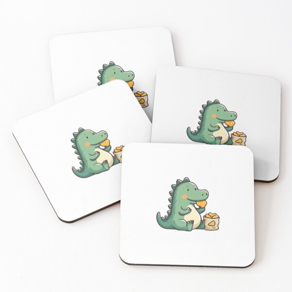 Item preview, Snack Time Dino – Cute Dinosaur Eating Chips designed and sold by casualnature.