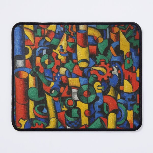 Item preview, “Mechanical Rhapsody” – Bold Abstract Art Featuring Industrial Geometry & Vibrant Colors designed and sold by TwoDotsStudio.