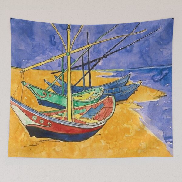 Item preview, Fishing Boats on the Beach designed and sold by SharonTheFirst.