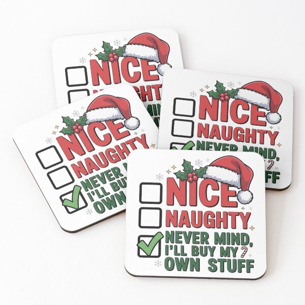 Item preview, Funny Christmas Checklist – Nice Naughty Never Mind I’ll Buy My Own Stuff designed and sold by Tomasz  Siennicki.