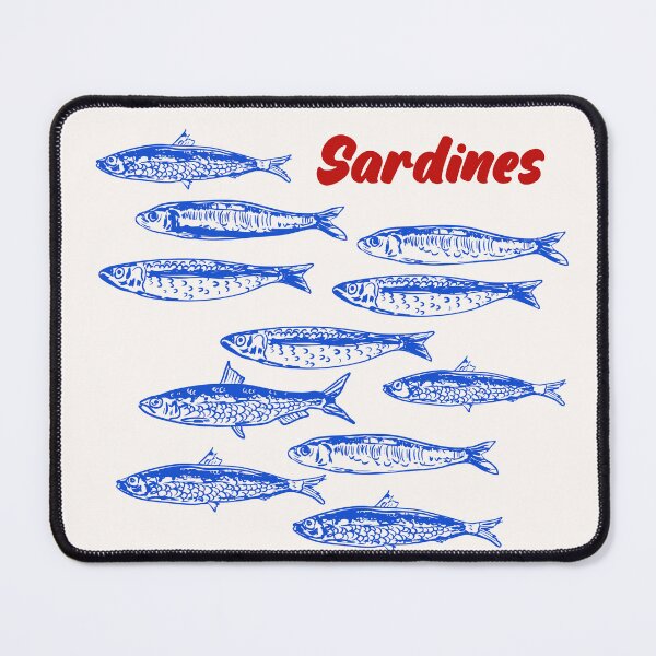 Item preview, Blue Sardines Pattern Minimalist designed and sold by MaiZephyr.