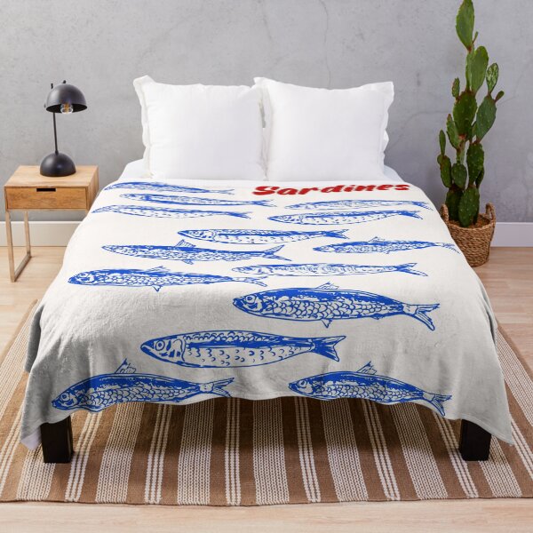 Item preview, Blue Sardines Pattern Minimalist designed and sold by MaiZephyr.