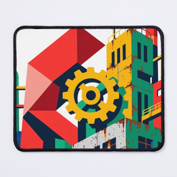 Item preview, Factory Core: Geometric Industrial Power in Bold Colors designed and sold by TwoDotsStudio.