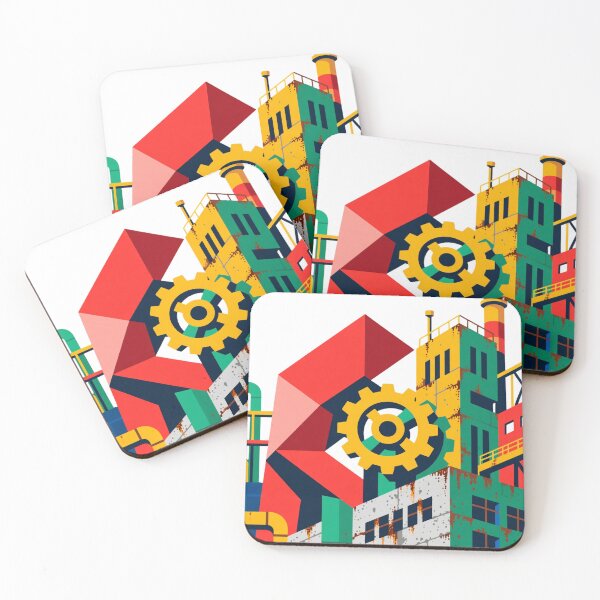 Item preview, Factory Core: Geometric Industrial Power in Bold Colors designed and sold by TwoDotsStudio.