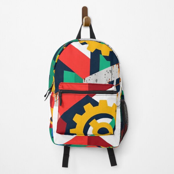Item preview, Factory Core: Geometric Industrial Power in Bold Colors designed and sold by TwoDotsStudio.