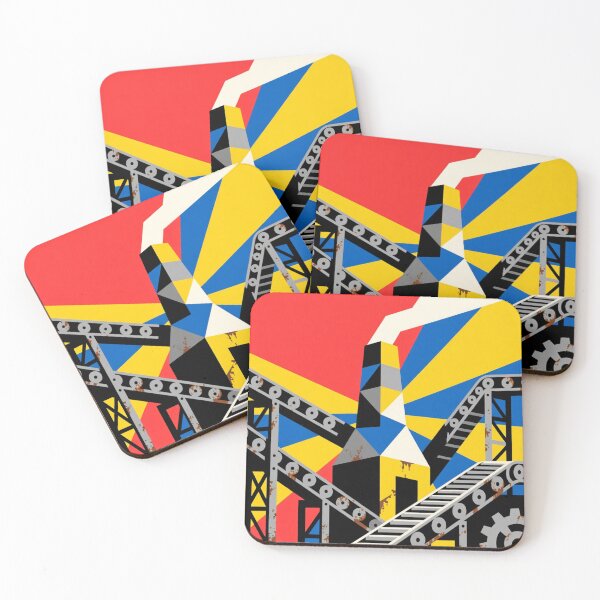 Item preview, Industrial Rhythm: Geometric Machinery in Bold Colors designed and sold by TwoDotsStudio.