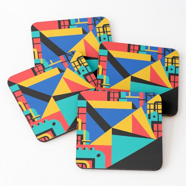 Item preview, Urban Geometry: A Colorful Abstract Cityscape designed and sold by TwoDotsStudio.