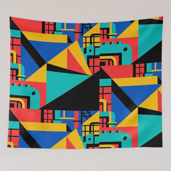 Item preview, Urban Geometry: A Colorful Abstract Cityscape designed and sold by TwoDotsStudio.
