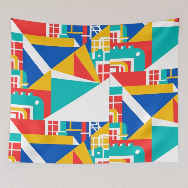 Item preview, Urban Geometry: A Colorful Abstract Cityscape designed and sold by TwoDotsStudio.