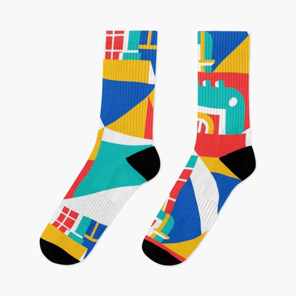Item preview, Urban Geometry: A Colorful Abstract Cityscape designed and sold by TwoDotsStudio.