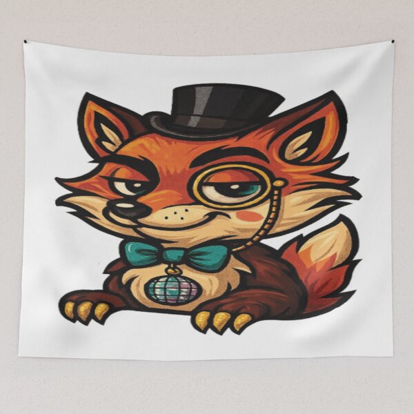 Item preview, Dapper Disco Fox in Top Hat designed and sold by Mindful56.