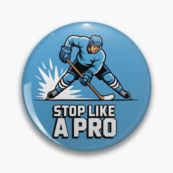Item preview, Hockey Player in Blue Uniform Stopping with Power and Precision designed and sold by SplashTastic.