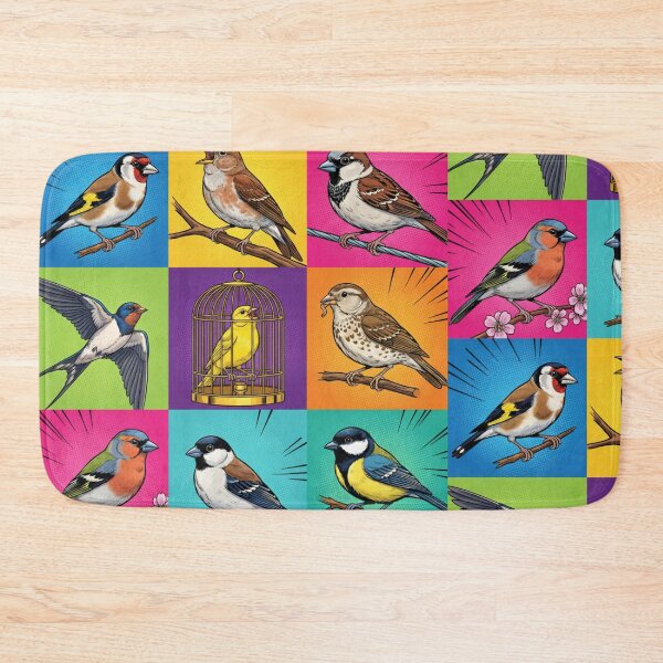 Item preview, Colorful Songbirds Pop Art Illustration designed and sold by TwoDotsStudio.