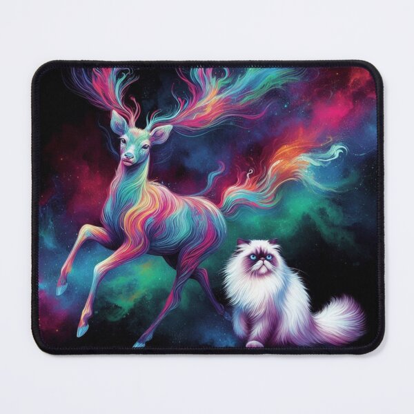 Item preview, Mystic deer and himalayan cat designed and sold by Dogandesighn.