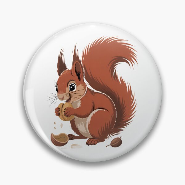 Item preview, Cute Cartoon Squirrel: Happy Character Cracking a Nut designed and sold by RudArtAI.