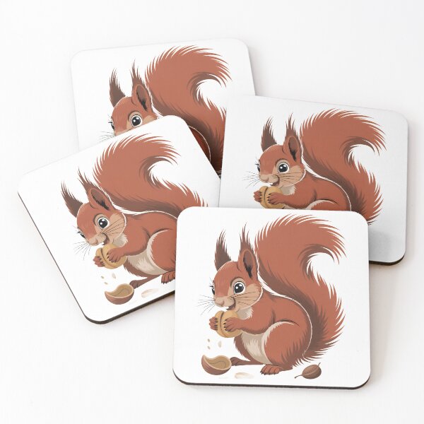 Item preview, Cute Cartoon Squirrel: Happy Character Cracking a Nut designed and sold by RudArtAI.