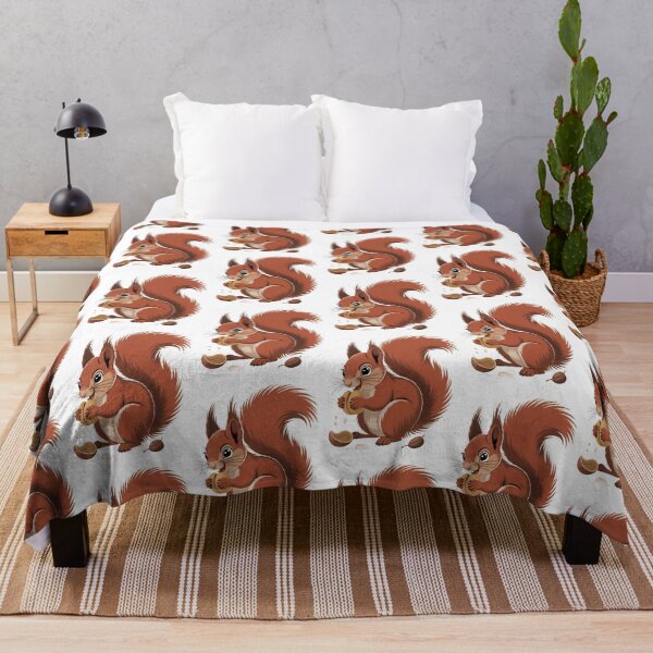Item preview, Cute Cartoon Squirrel: Happy Character Cracking a Nut designed and sold by RudArtAI.