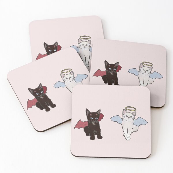 Item preview, Angel and Devil Cats Cute Animal Illustration designed and sold by Ani.