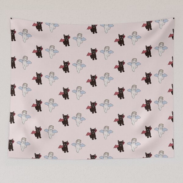 Item preview, Angel and Devil Cats Cute Animal Illustration designed and sold by Ani.