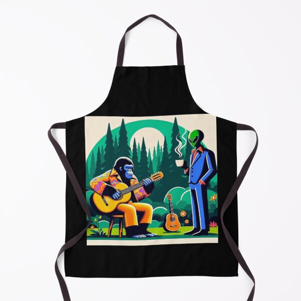 Item preview, cute guitarist gorilla and alien designed and sold by Dogandesighn.
