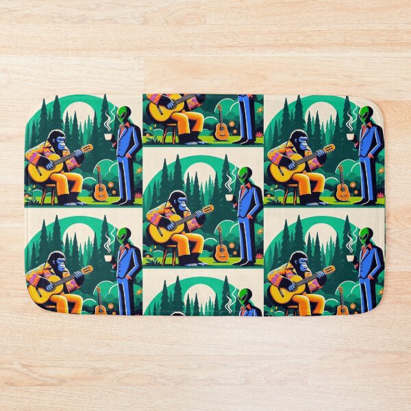 Item preview, cute guitarist gorilla and alien designed and sold by Dogandesighn.