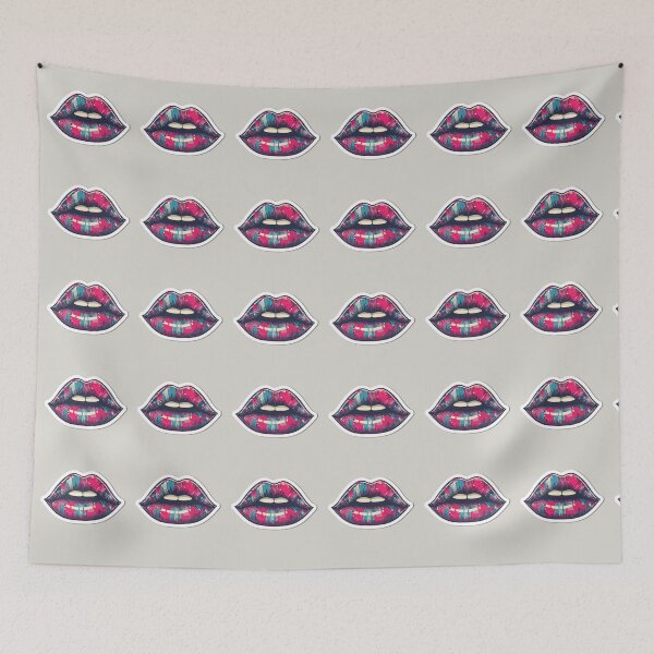 Item preview, Cyberpunk Lips – Futuristic Pop Art Illustration designed and sold by Grafititee.
