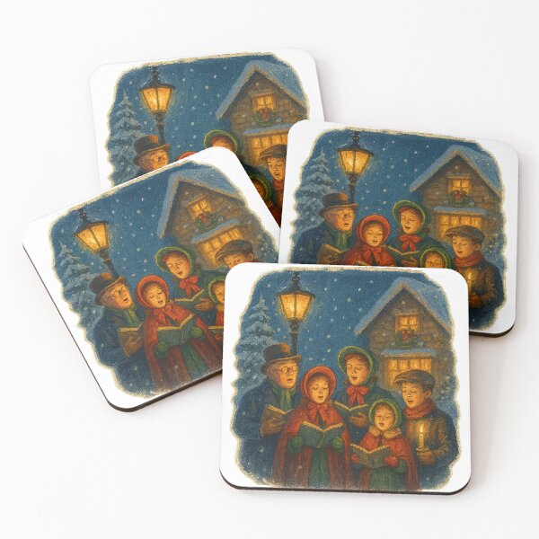 Item preview, Evening Carolers – Vintage Christmas Scene by Alche-Arts designed and sold by AlcheArtsStudio.