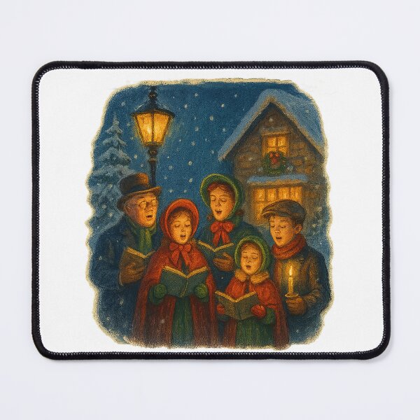 Item preview, Evening Carolers – Vintage Christmas Scene by Alche-Arts designed and sold by AlcheArtsStudio.
