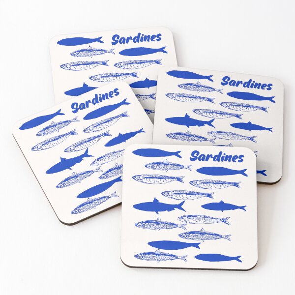 Item preview, Coastal Blue Sardines Nautical Illustration designed and sold by MaiZephyr.