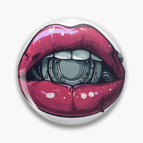 Item preview, Cyberpunk Lips – Futuristic Pop Art Illustration designed and sold by Grafititee.