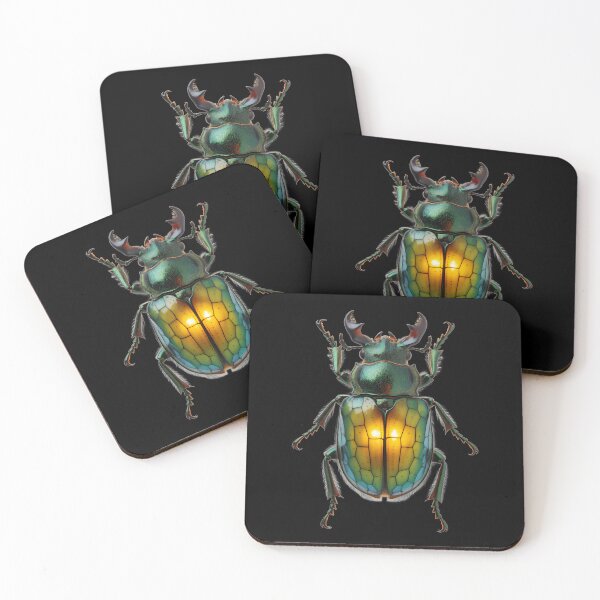 Item preview, Glowing Jewel Beetle: Stunning Iridescent Green & Gold Insect Art designed and sold by RudArtAI.