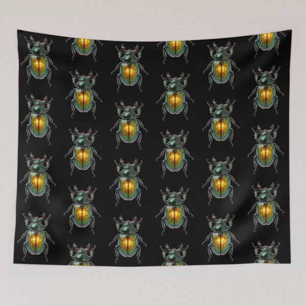 Item preview, Glowing Jewel Beetle: Stunning Iridescent Green & Gold Insect Art designed and sold by RudArtAI.