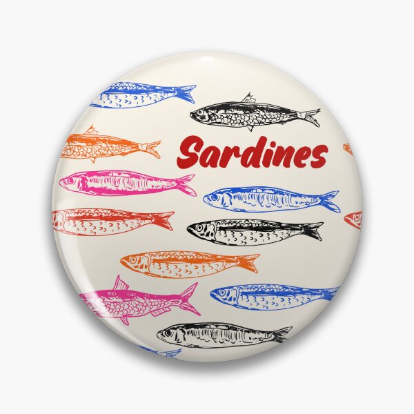 Item preview, Colorful Retro Sardines Pattern Illustration designed and sold by MaiZephyr.