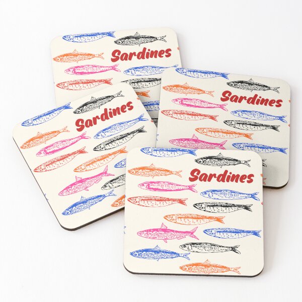 Item preview, Colorful Retro Sardines Pattern Illustration designed and sold by MaiZephyr.