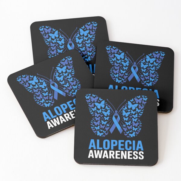 Item preview, Butterfly Alopecia Awareness Blue AA Ribbon Support Warrior designed and sold by PunkNation-Arts.