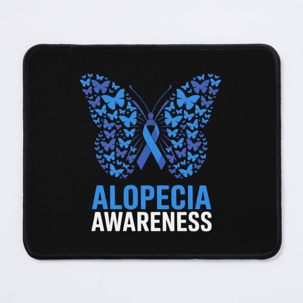 Item preview, Butterfly Alopecia Awareness Blue AA Ribbon Support Warrior designed and sold by PunkNation-Arts.